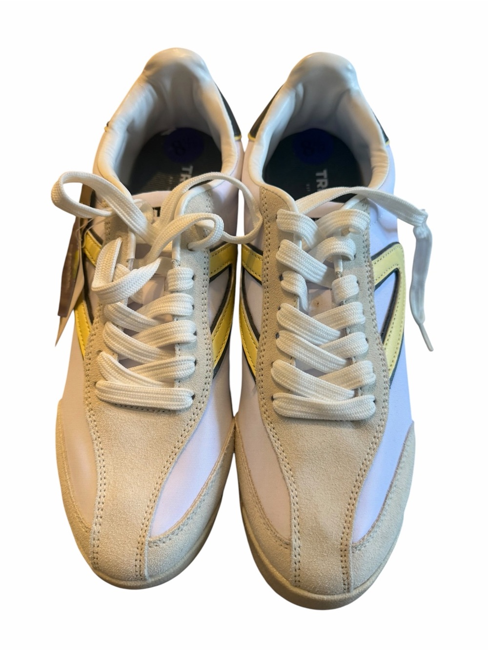 Tretorn White and Yellow Women's Lace-Up Sneakers